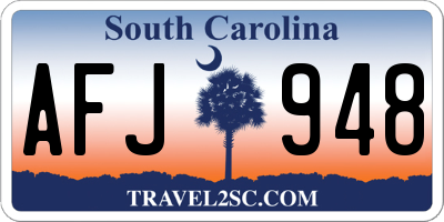 SC license plate AFJ948