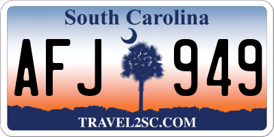 SC license plate AFJ949