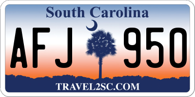 SC license plate AFJ950