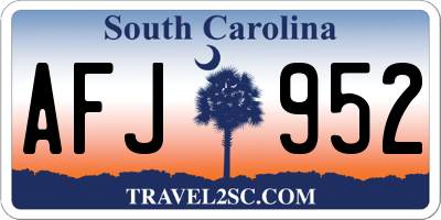 SC license plate AFJ952