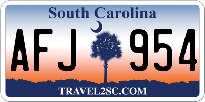 SC license plate AFJ954