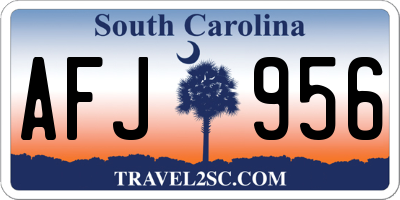 SC license plate AFJ956