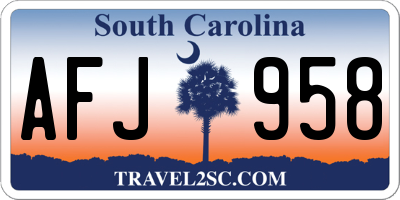 SC license plate AFJ958