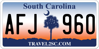 SC license plate AFJ960