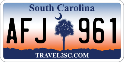 SC license plate AFJ961