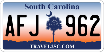 SC license plate AFJ962