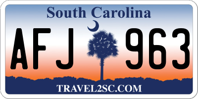 SC license plate AFJ963