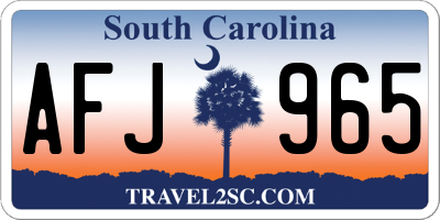 SC license plate AFJ965