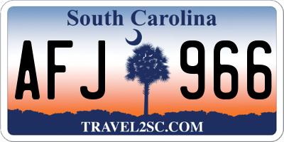 SC license plate AFJ966