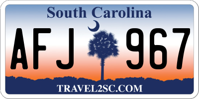 SC license plate AFJ967