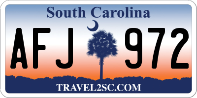 SC license plate AFJ972