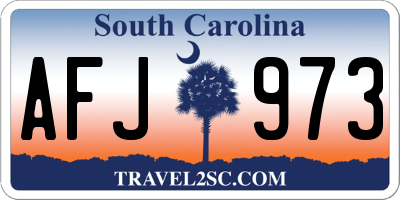 SC license plate AFJ973