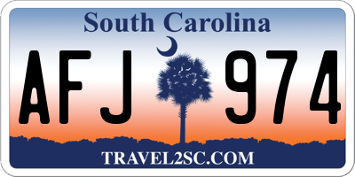 SC license plate AFJ974