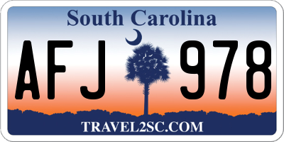 SC license plate AFJ978