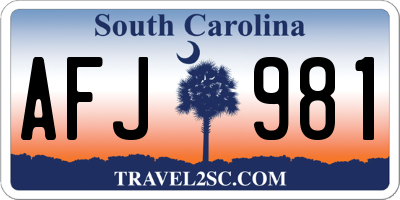 SC license plate AFJ981