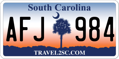 SC license plate AFJ984