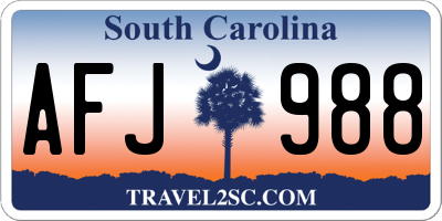 SC license plate AFJ988