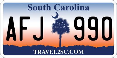 SC license plate AFJ990