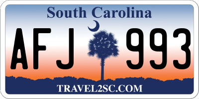 SC license plate AFJ993