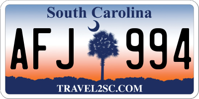 SC license plate AFJ994