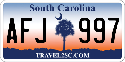 SC license plate AFJ997