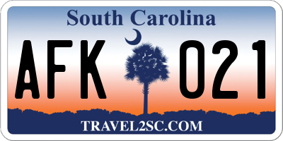 SC license plate AFK021