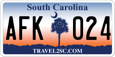 SC license plate AFK024