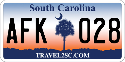 SC license plate AFK028