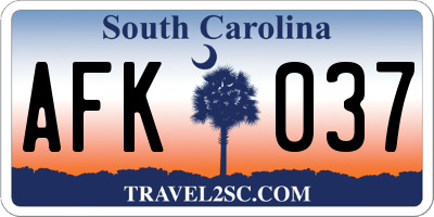SC license plate AFK037
