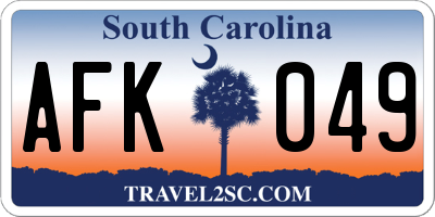 SC license plate AFK049