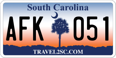 SC license plate AFK051