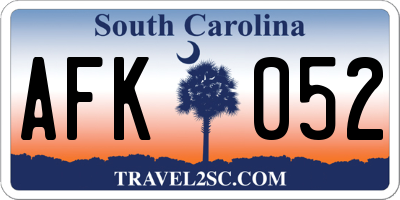 SC license plate AFK052