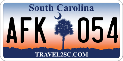 SC license plate AFK054