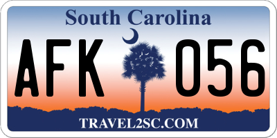 SC license plate AFK056