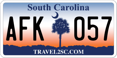 SC license plate AFK057