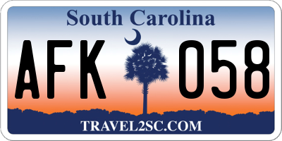 SC license plate AFK058