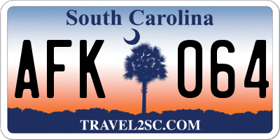 SC license plate AFK064