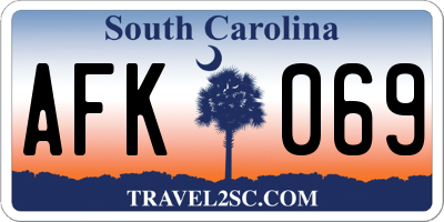SC license plate AFK069