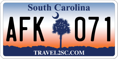 SC license plate AFK071
