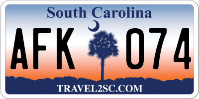 SC license plate AFK074