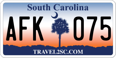 SC license plate AFK075