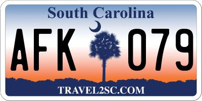 SC license plate AFK079