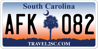 SC license plate AFK082