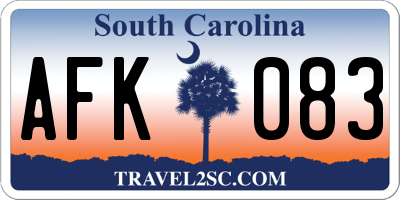 SC license plate AFK083