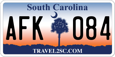 SC license plate AFK084