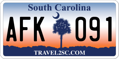 SC license plate AFK091