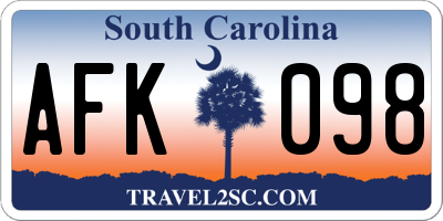 SC license plate AFK098