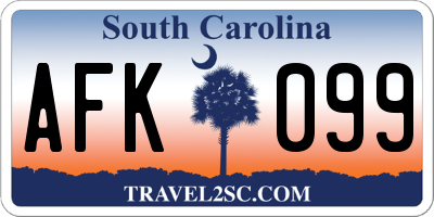 SC license plate AFK099