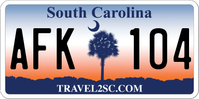 SC license plate AFK104