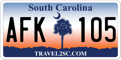SC license plate AFK105